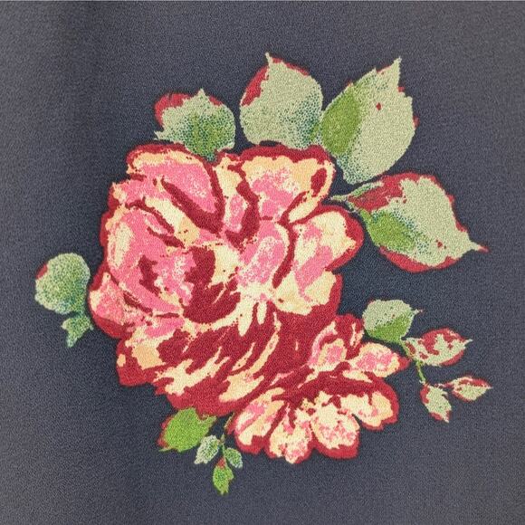 Skies Are Blue Dark Floral Blouse V-Neck Whimsigoth Romantic Boho Feminine XL - Picture 6 of 8